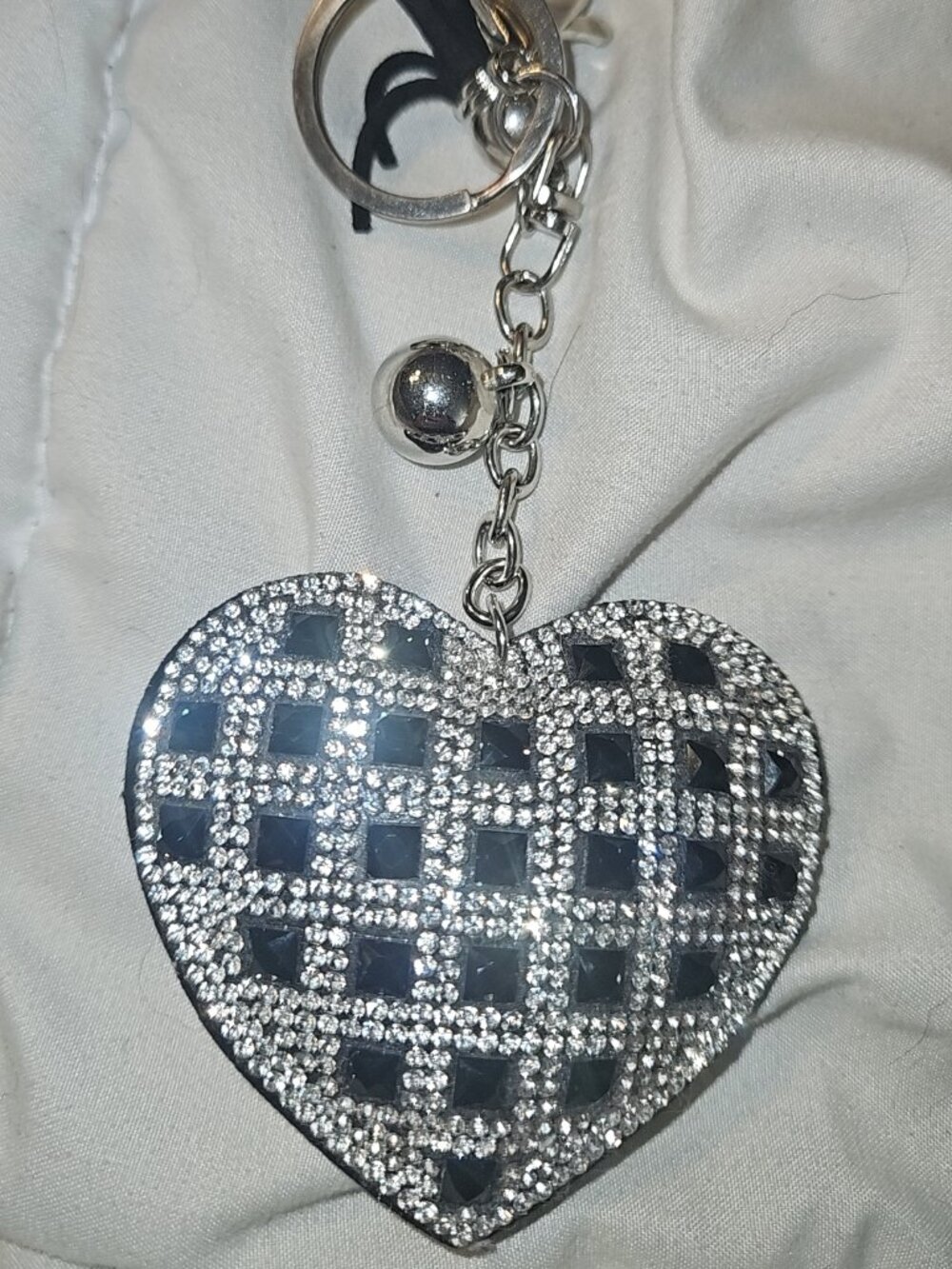 Black/sequins bag charm